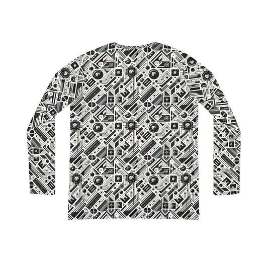 Digital Minimalism Minimalist Tech Women's Long Sleeve V-Neck Shirt - 8404 Design-62