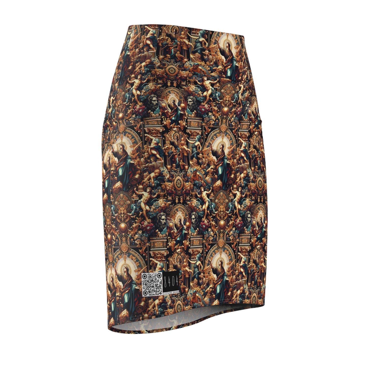 Digital Renaissance Luxurious Streetwear Inspired By Classical Art With a Modern Twist Women's Pencil Skirt - 8404 Design-64