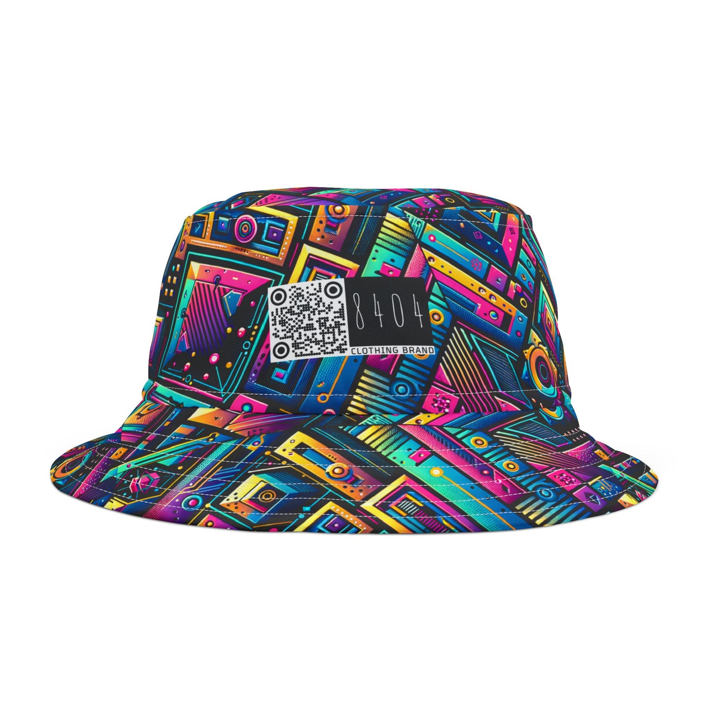 Tech-Inspired Graphics Cyberpunk Cool Bucket Hat - 8404 Design-46
