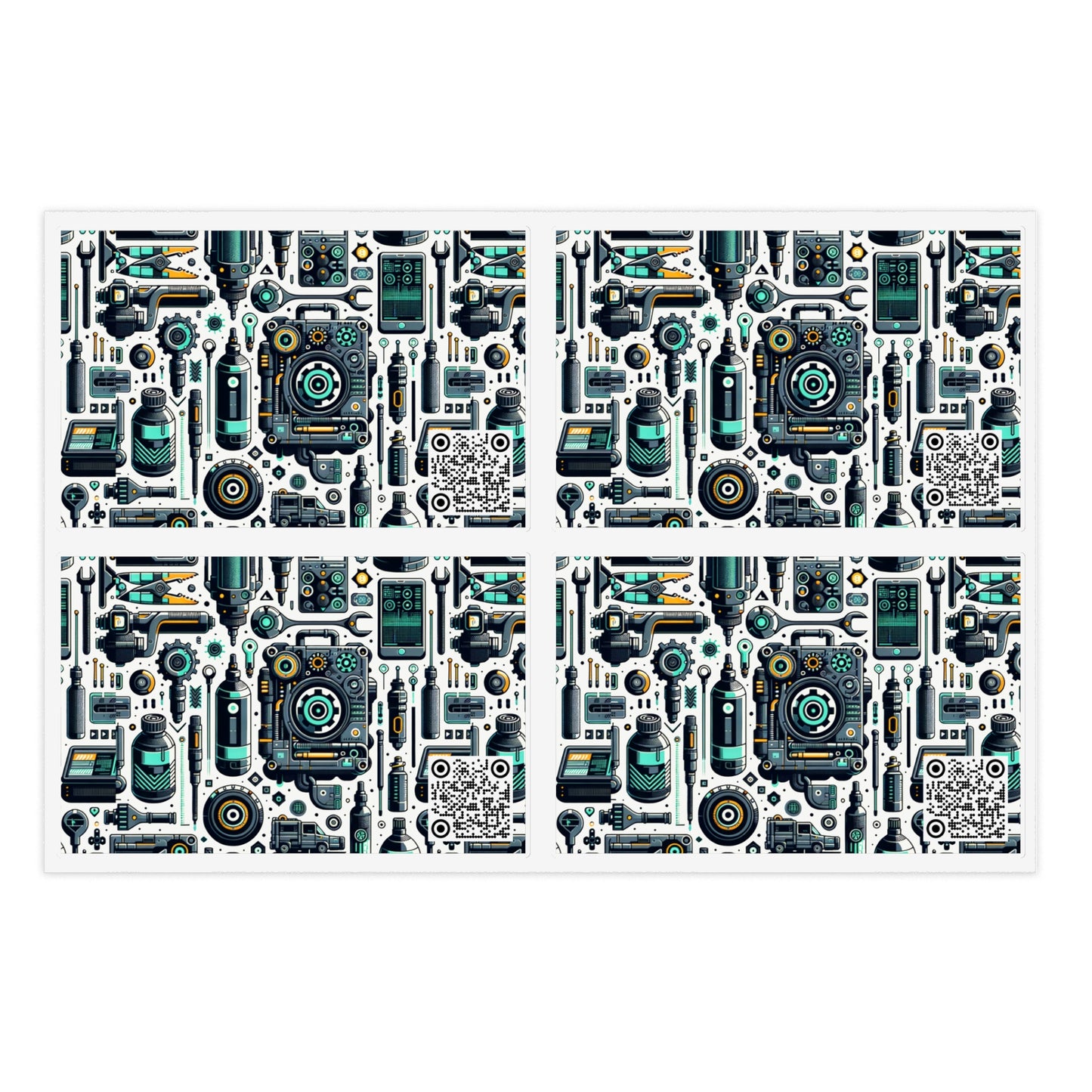 Tech Utility Fusion Modern Tech Streetwear Sticker Sheets - 8404 Design-53