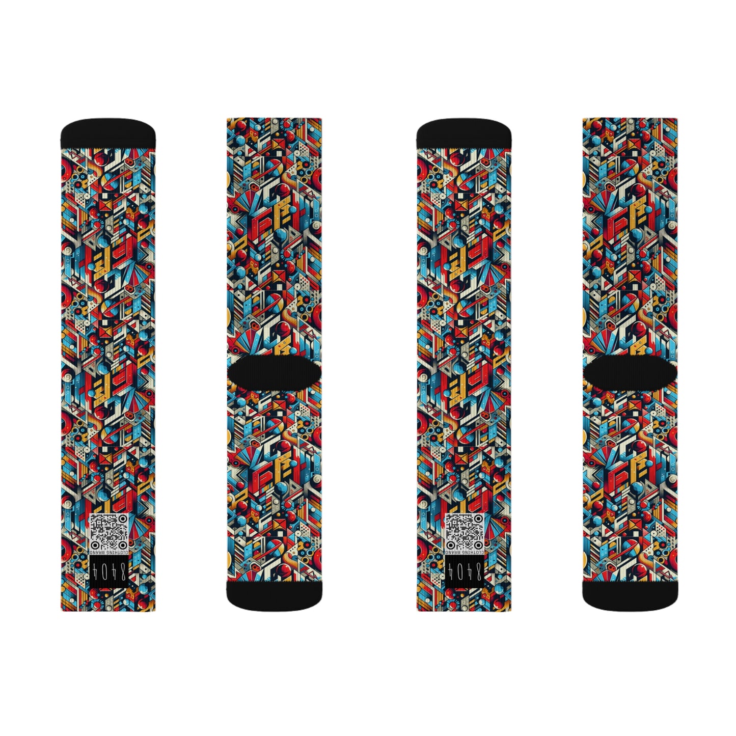 Neo-Traditional Street Art Modern Street Art Fusion Sublimation Socks - 8404 Design-67