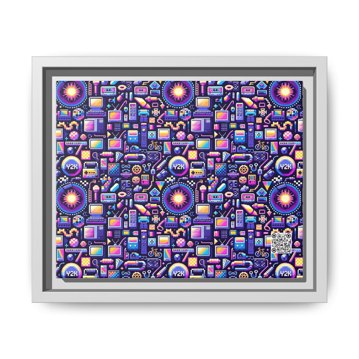 Digital Nostalgia Modern Retro Fusion Matte Canvas, Framed (multi-Color) - 8404 Design-64 B