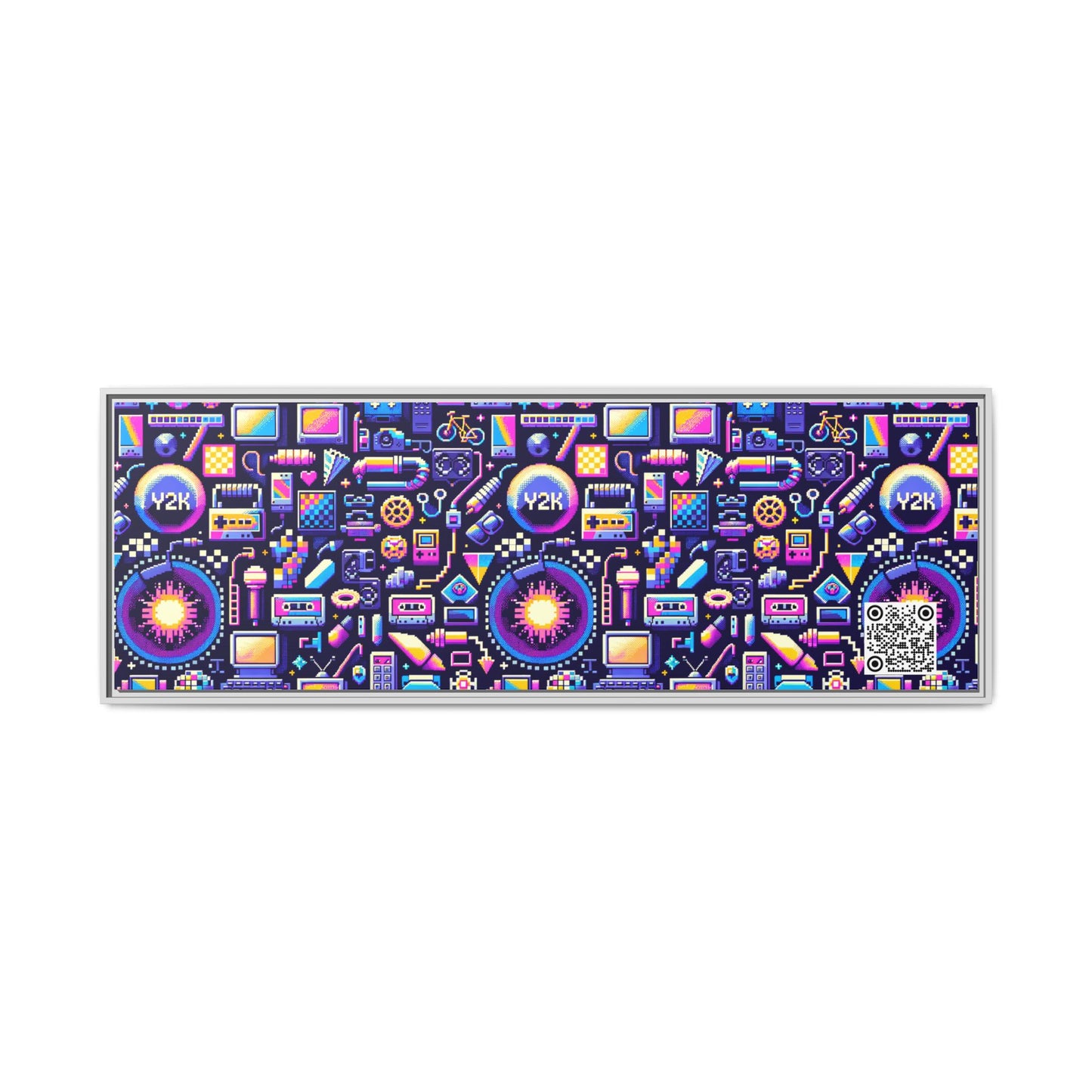 Digital Nostalgia Modern Retro Fusion Matte Canvas, Framed (multi-Color) - 8404 Design-64 B