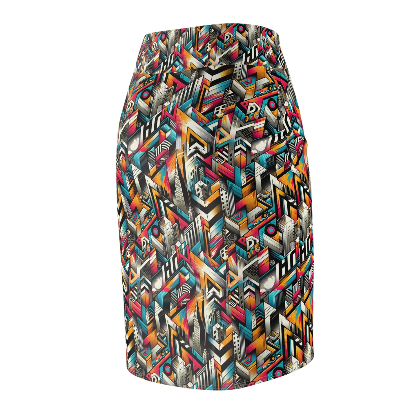 Graffiti Revival Urban Street Art Women's Pencil Skirt - 8404 Design-62