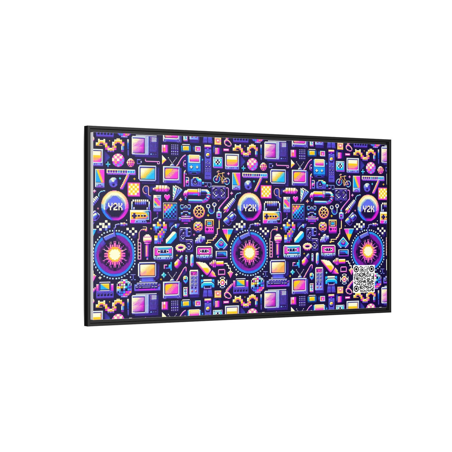 Digital Nostalgia Modern Retro Fusion Matte Canvas, Framed (multi-Color) - 8404 Design-64 B
