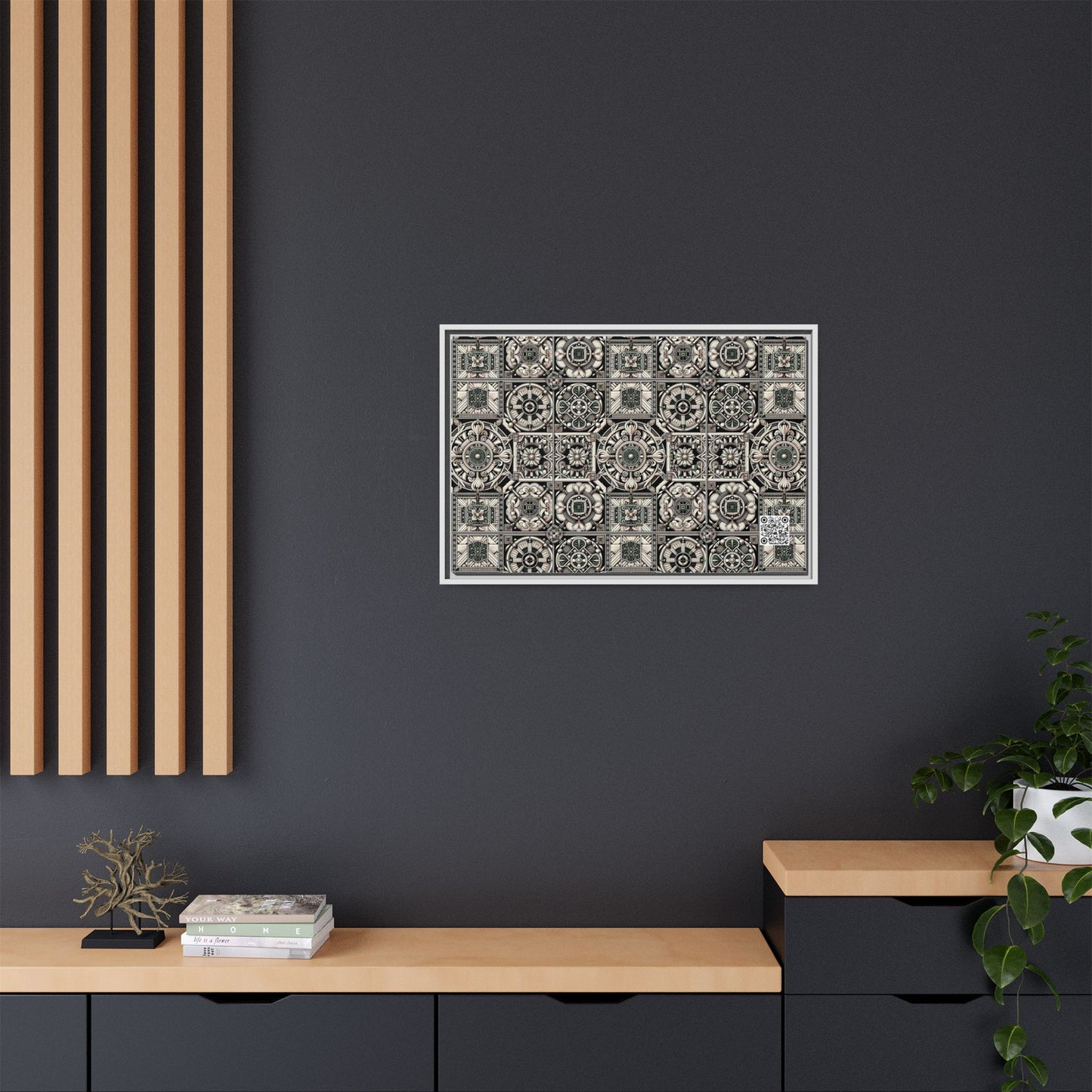Cyber Garden Party Tech Garden Extravaganza Matte Canvas, Framed (multi-Color) - 8404 Design-45 A