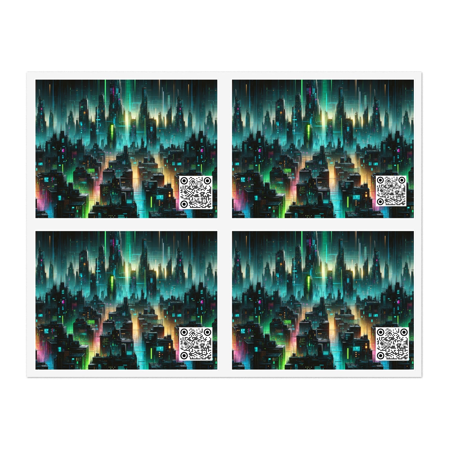 Tech Noir Aesthetics Tech-Forward Urban Dystopia Sticker Sheets - 8404 Design-62