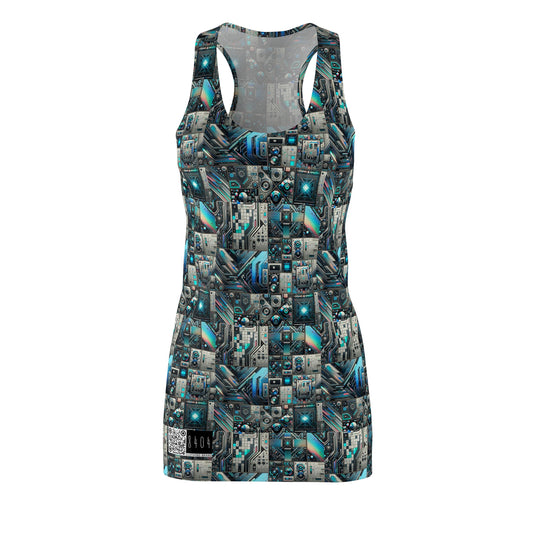 Tech-Infused Futurism Sleek Tech Edge Women's Cut & Sew Racerback Dress - 8404 Design-48