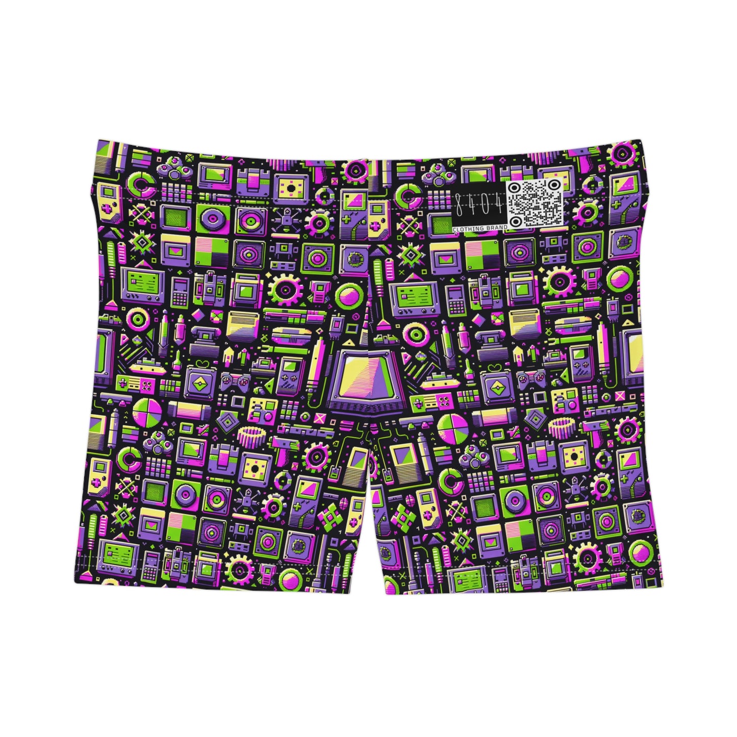 Digital Nostalgia Remix Modern Vintage Fusion Women's Shorts - 8404 Design-67