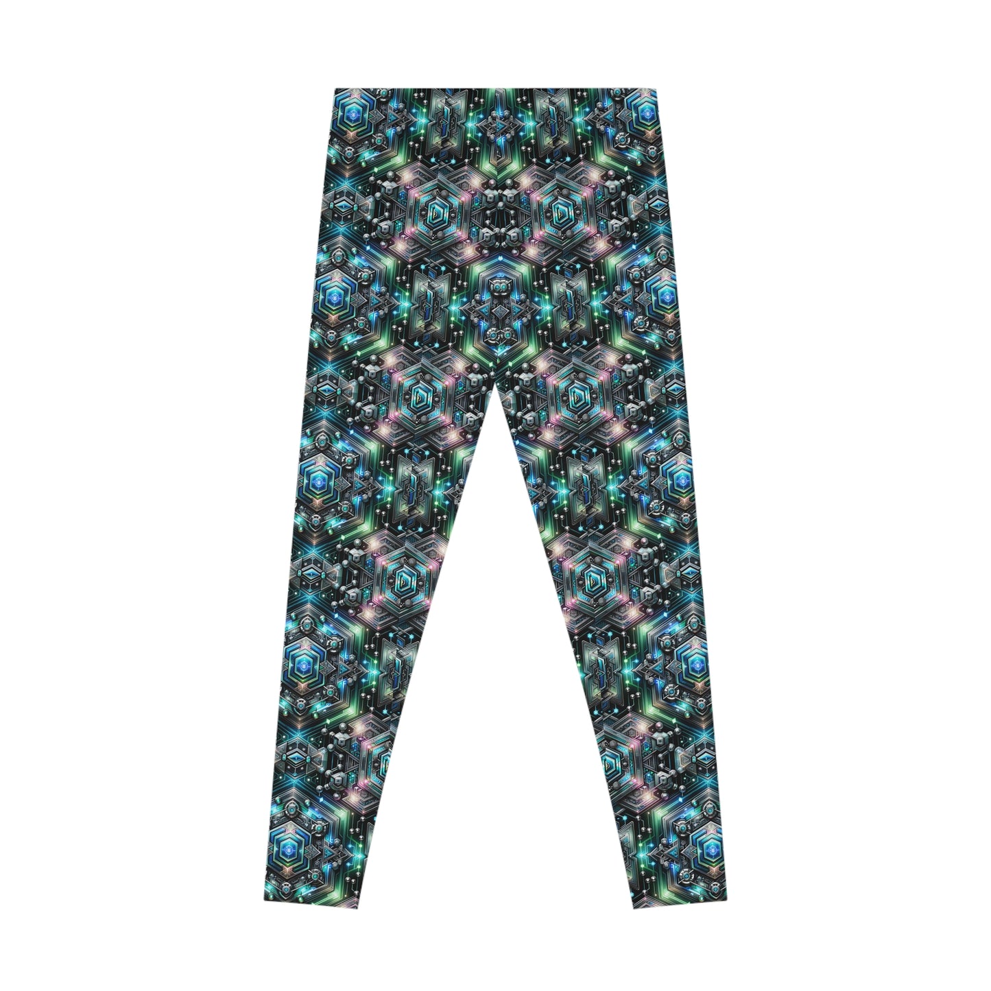 Tech-Infused Futurism Futuristic Tech Stretch Leggings - 8404 Design-63