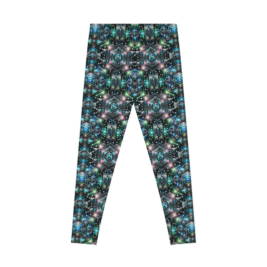 Tech-Infused Futurism Futuristic Tech Stretch Leggings - 8404 Design-63
