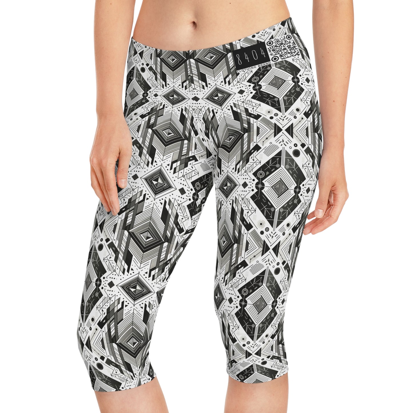 Digital Minimalism Minimalist Tech Women's Capri Leggings - 8404 Design-51