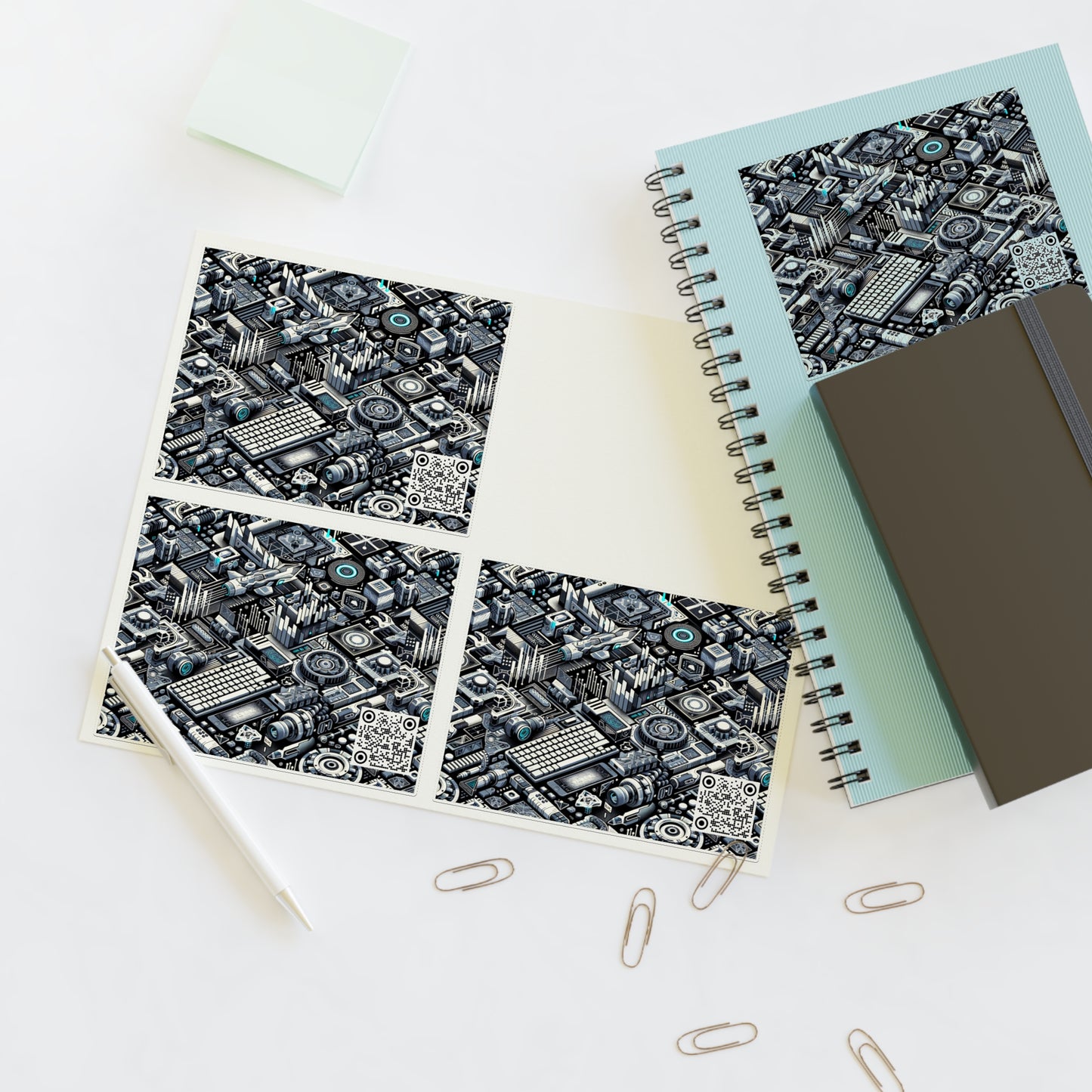 Tech-Infused Athleisure Tech-Forward Streetwear Sticker Sheets - 8404 Design-53
