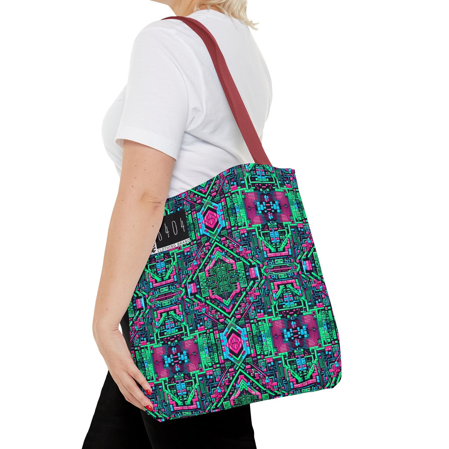 Digital Glitch Vibes Tech-Inspired Streetwear Tote Bag - 8404 Design-71