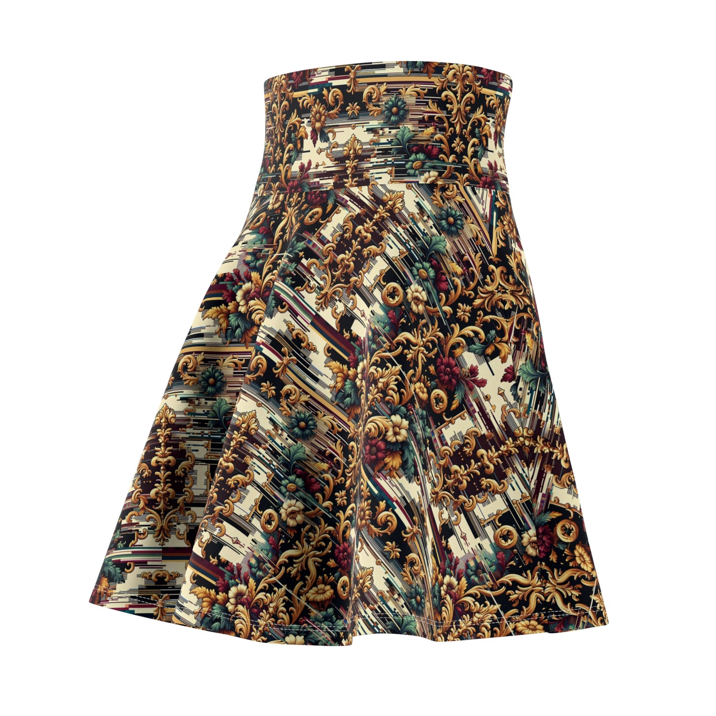 Digital Renaissance Modern Baroque Fusion Women's Skater Skirt - 8404 Design-63