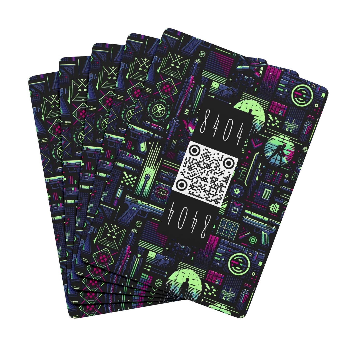 Tech Noir Futuristic Cyberpunk Poker Playing Cards - 8404 Design-63 B