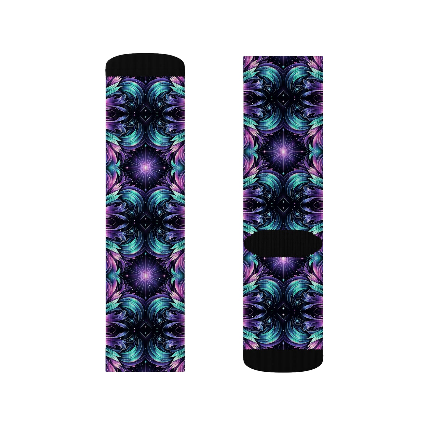 Iridescent Dream Futuristic Tech Sublimation Socks - 8404 Design-60