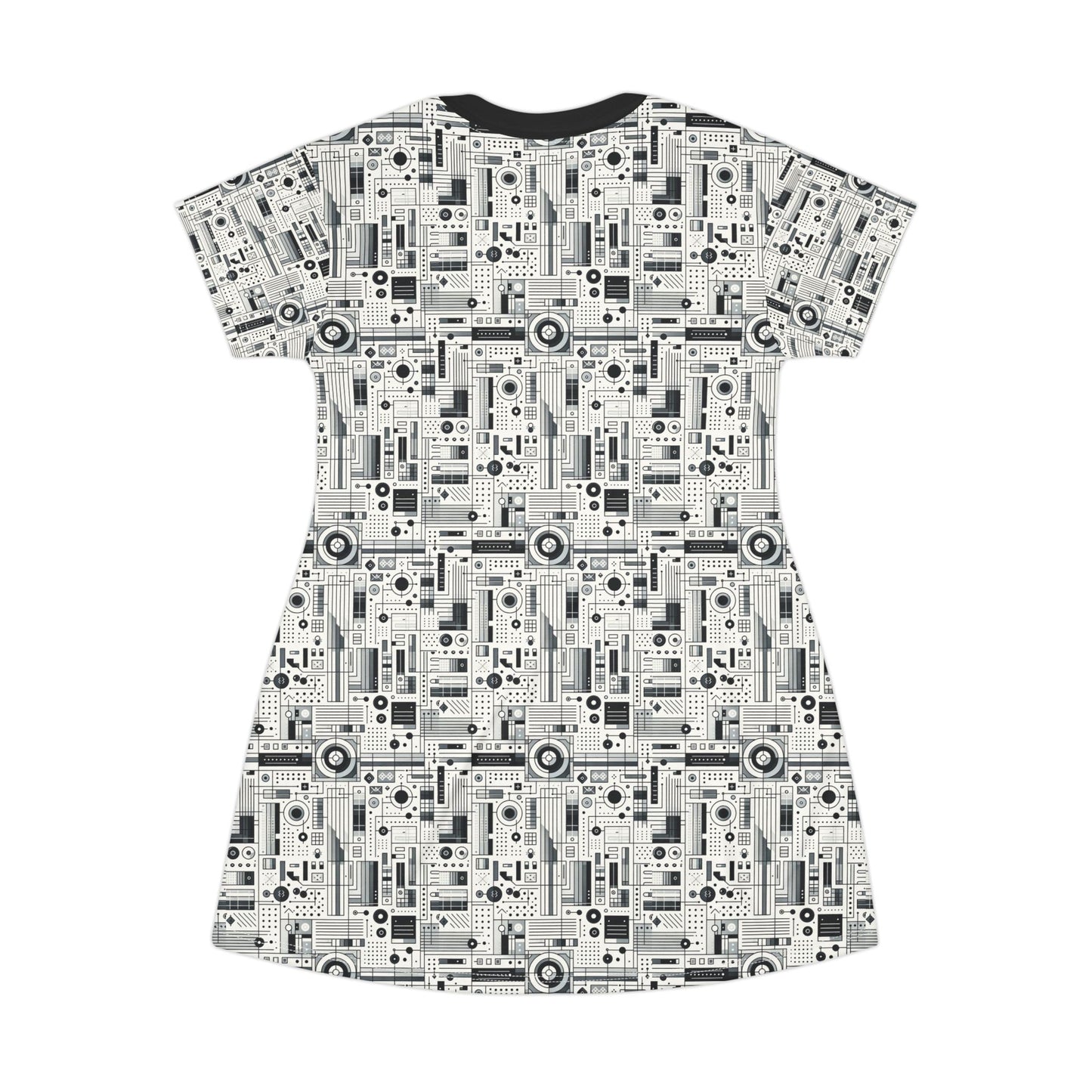 Digital Minimalism Minimalist Tech T-Shirt Dress - 8404 Design-53