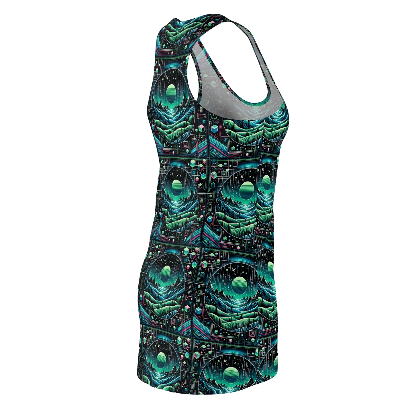 Digital Adventure Graphics Digital Explorer Women's Cut & Sew Racerback Dress - 8404 Design-59