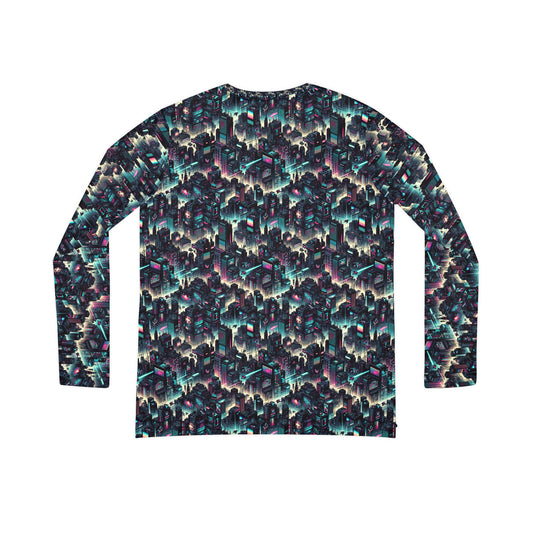 Digital Rebellion Tech-Inspired Streetwear Women's Long Sleeve V-Neck Shirt - 8404 Design-51