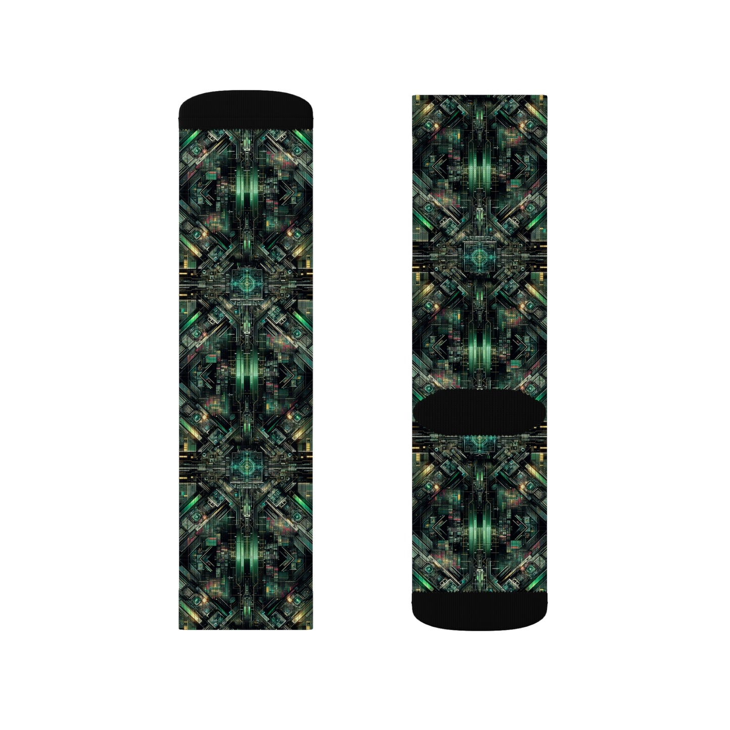 Tech Noir Graphics Tech-Inspired Streetwear Sublimation Socks - 8404 Design-56