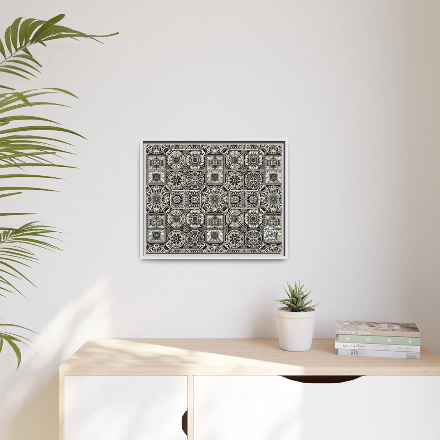 Cyber Garden Party Tech Garden Extravaganza Matte Canvas, Framed (multi-Color) - 8404 Design-45 A