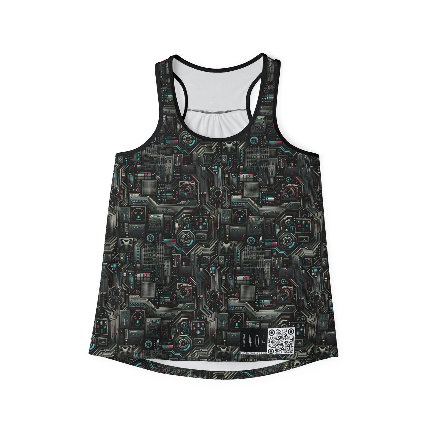 Tech Noir Aesthetics Sleek Tech Streetwear Women's Tank Top - 8404 Design-52