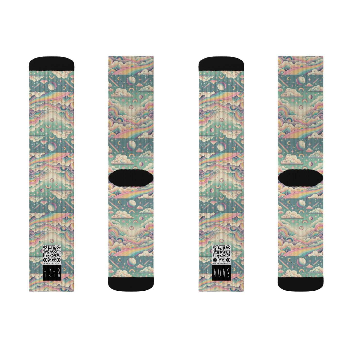 Digital Dreamland Whimsical and Nostalgic Streetwear With a Digital Twist Sublimation Socks - 8404 Design-65