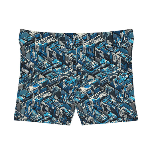 Tech Urban Camo Tech-Forward Streetwear With a Futuristic Military Edge Women's Shorts - 8404 Design-51