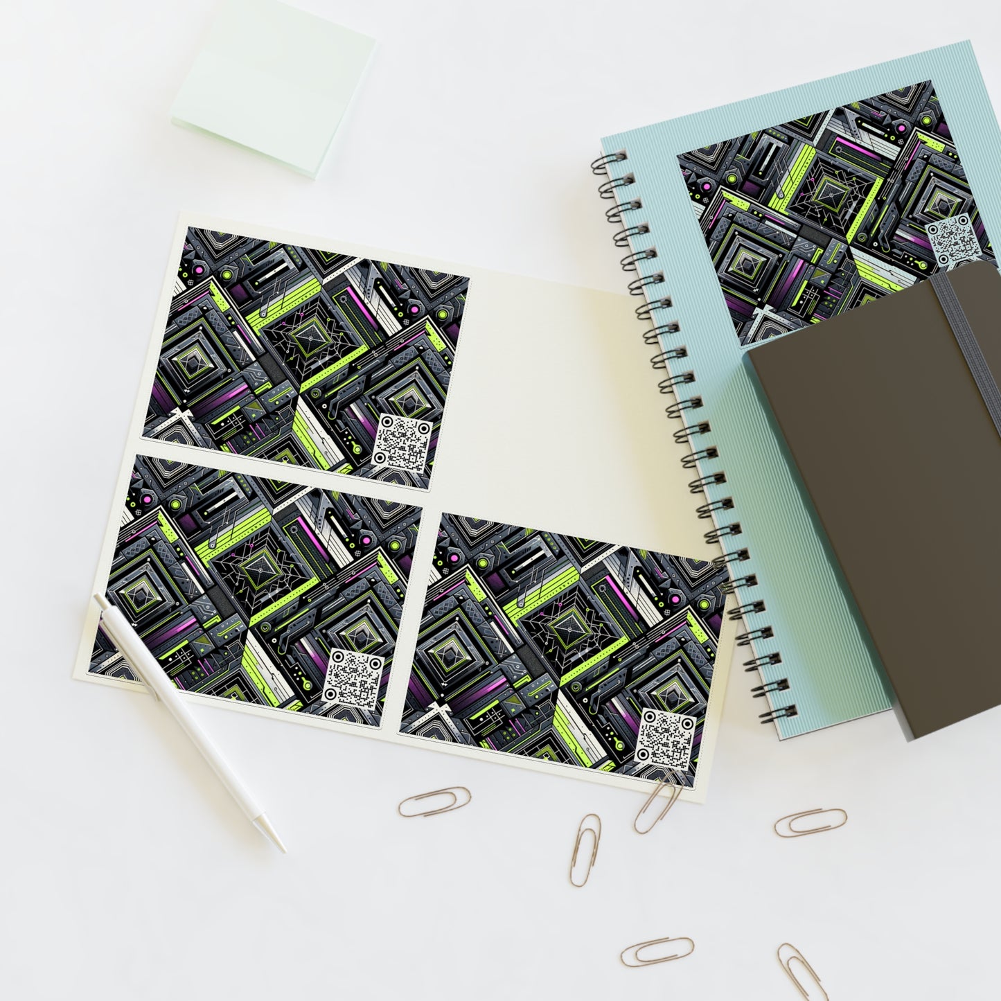 Retro Futurism Graphics Tech-Forward Streetwear Sticker Sheets - 8404 Design-60