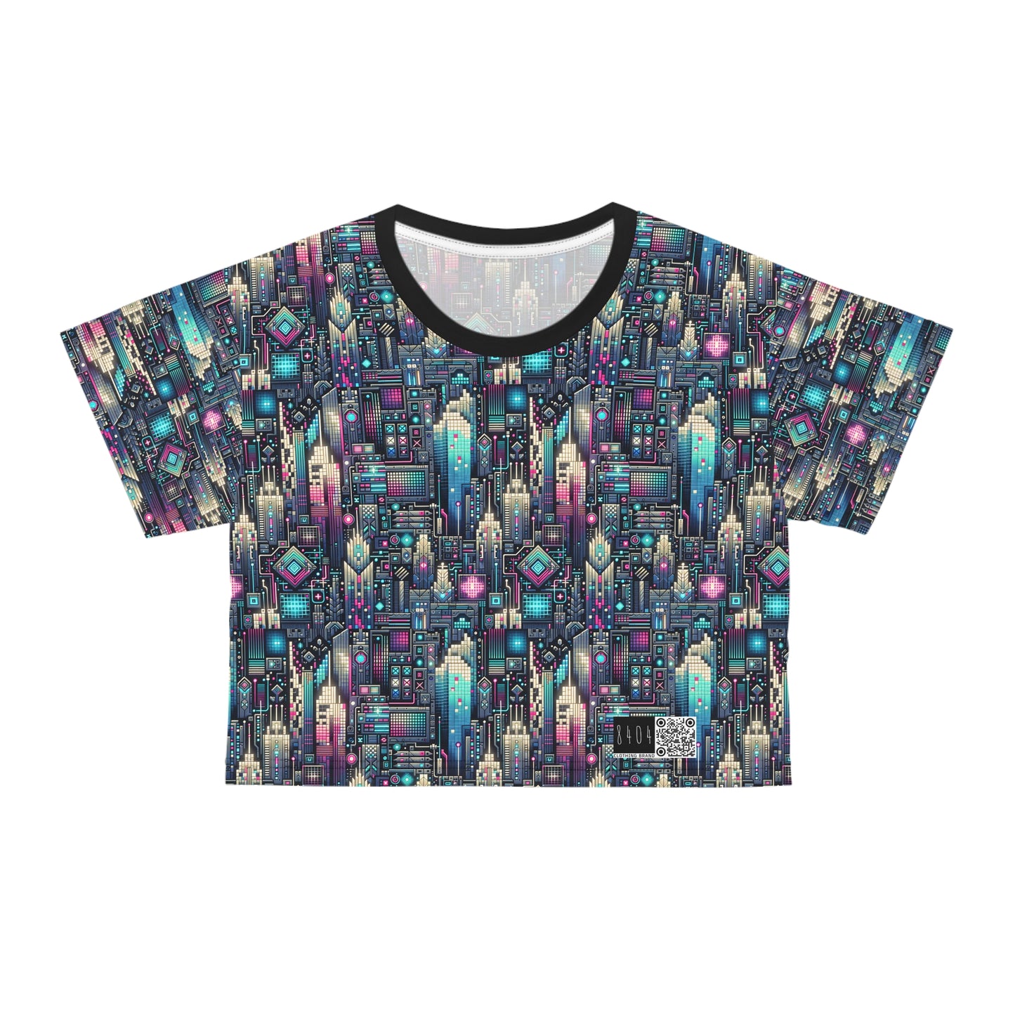 Digital Renaissance Tech-Forward Maximalism Crop Tee - 8404 Design-56