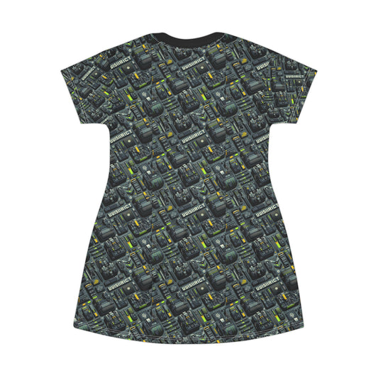Tech Utility Streetwear Futuristic Tech-Forward T-Shirt Dress - 8404 Design-47