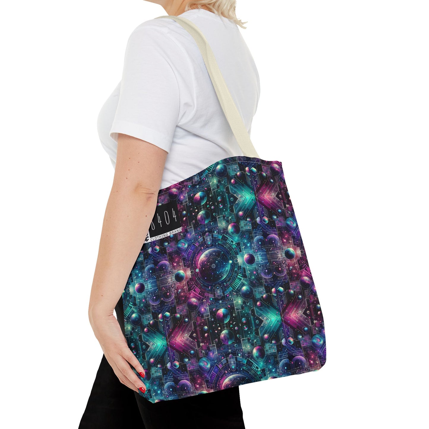 Galactic Hues Tech-Forward Cosmic Fusion Tote Bag - 8404 Design-59