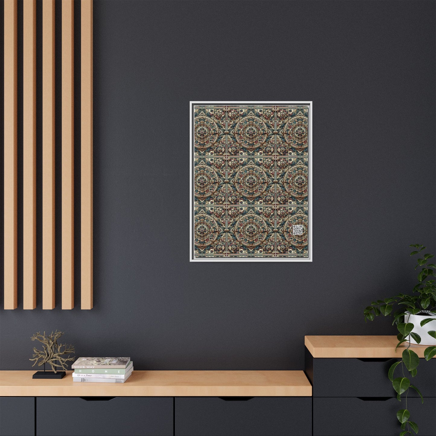 Urban Renaissance Historical Fusion With Street Edge Matte Canvas, Framed (multi-Color) - 8404 Design-57 A