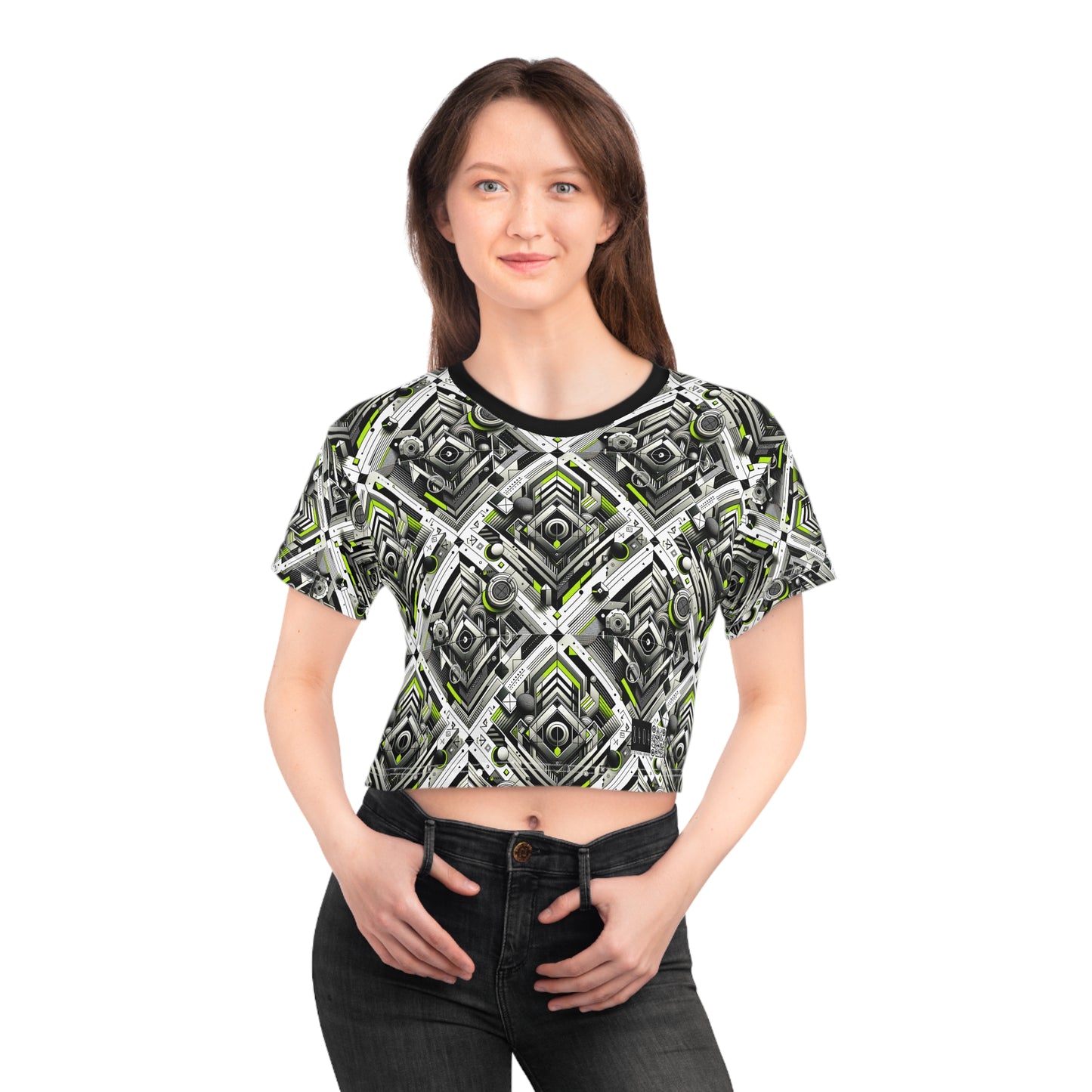 Elevated Sporty Tech Tech-Forward Streetwear Crop Tee - 8404 Design-70