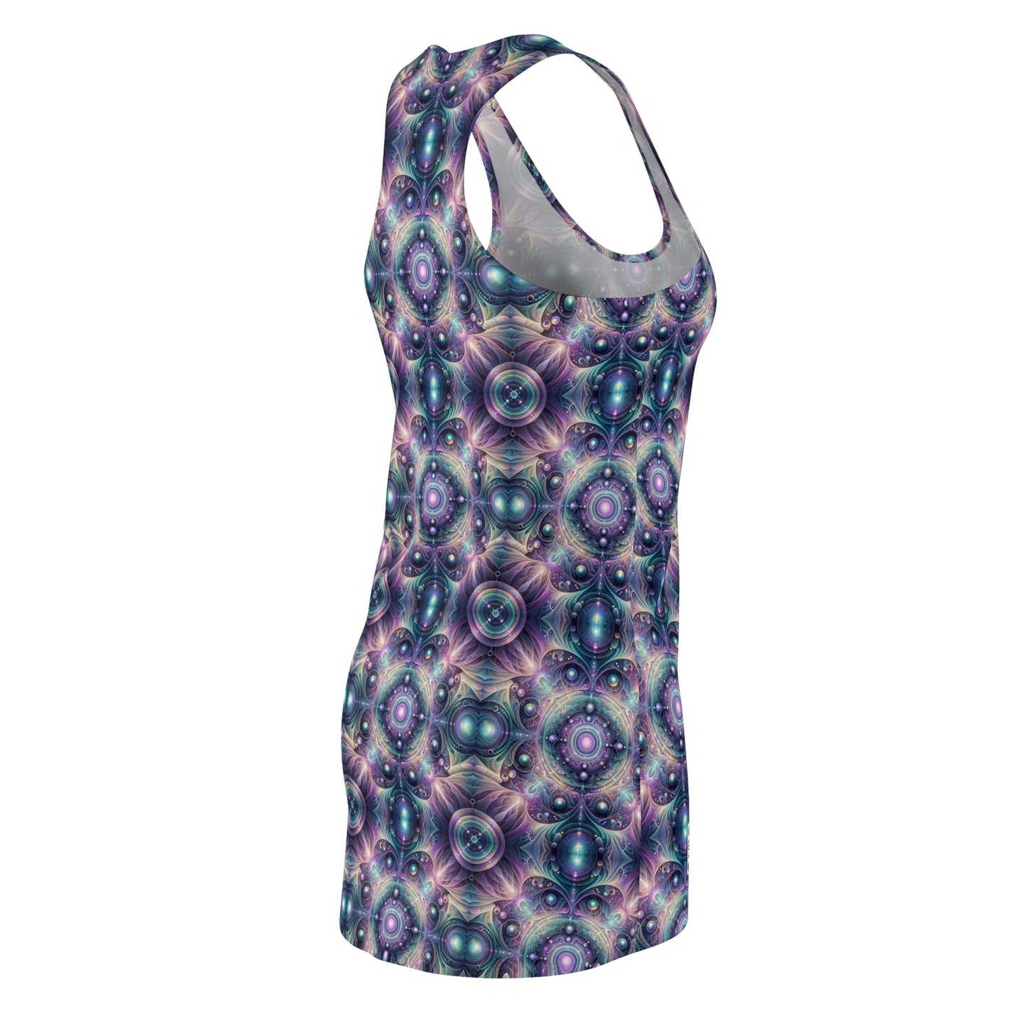 Iridescent Tech Fusion Tech-Forward Streetwear Women's Cut & Sew Racerback Dress - 8404 Design-61