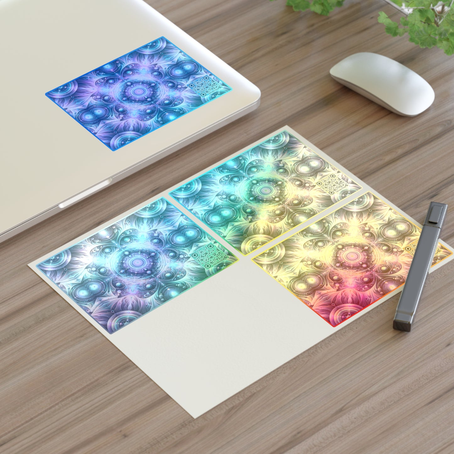 Iridescent Tech Fusion Tech-Forward Streetwear Sticker Sheets - 8404 Design-61