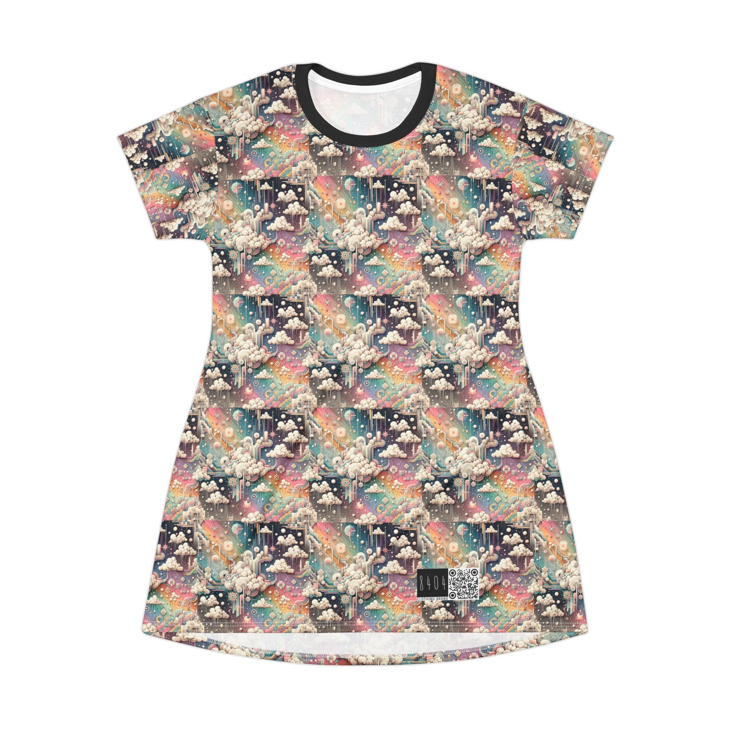 Digital Dreamland Whimsical and Nostalgic Streetwear With a Digital Twist T-Shirt Dress - 8404 Design-52