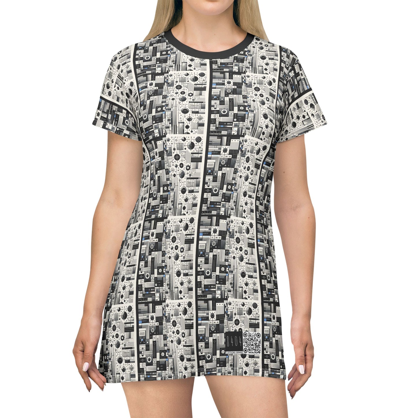 Digital Minimalism Minimalist Tech T-Shirt Dress - 8404 Design-66
