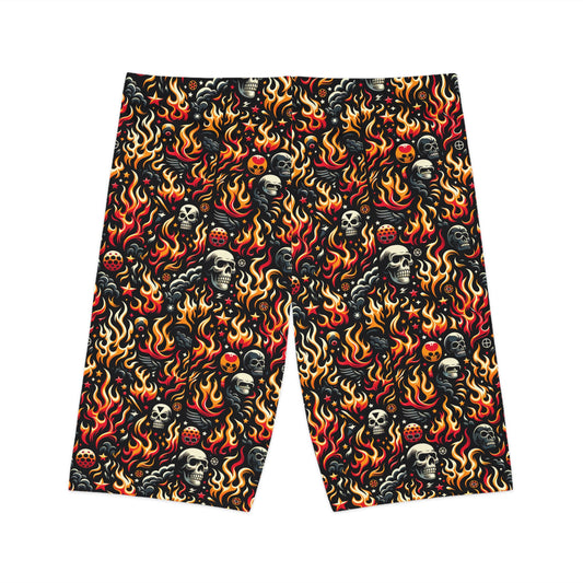 Flame Graphics Maximalist Streetwear Women's Bike Shorts - 8404 Design-76