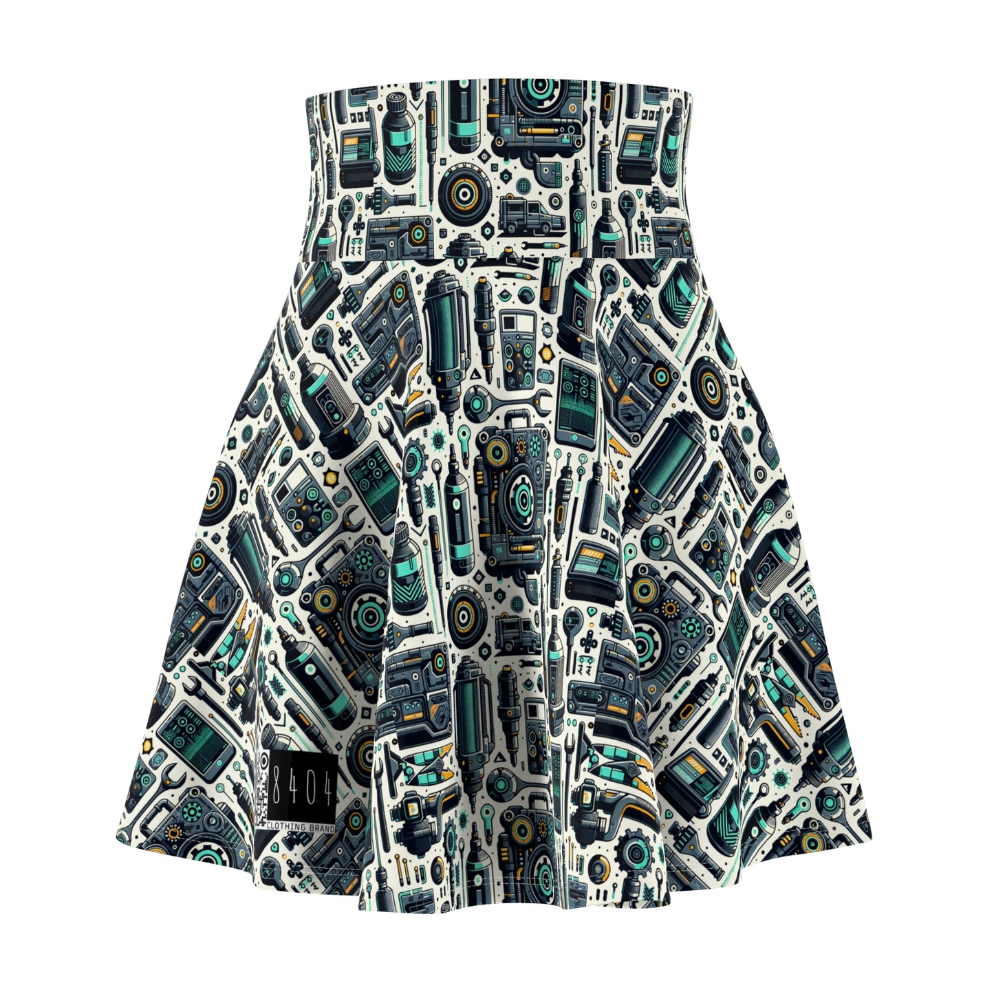 Tech Utility Fusion Modern Tech Streetwear Women's Skater Skirt - 8404 Design-53