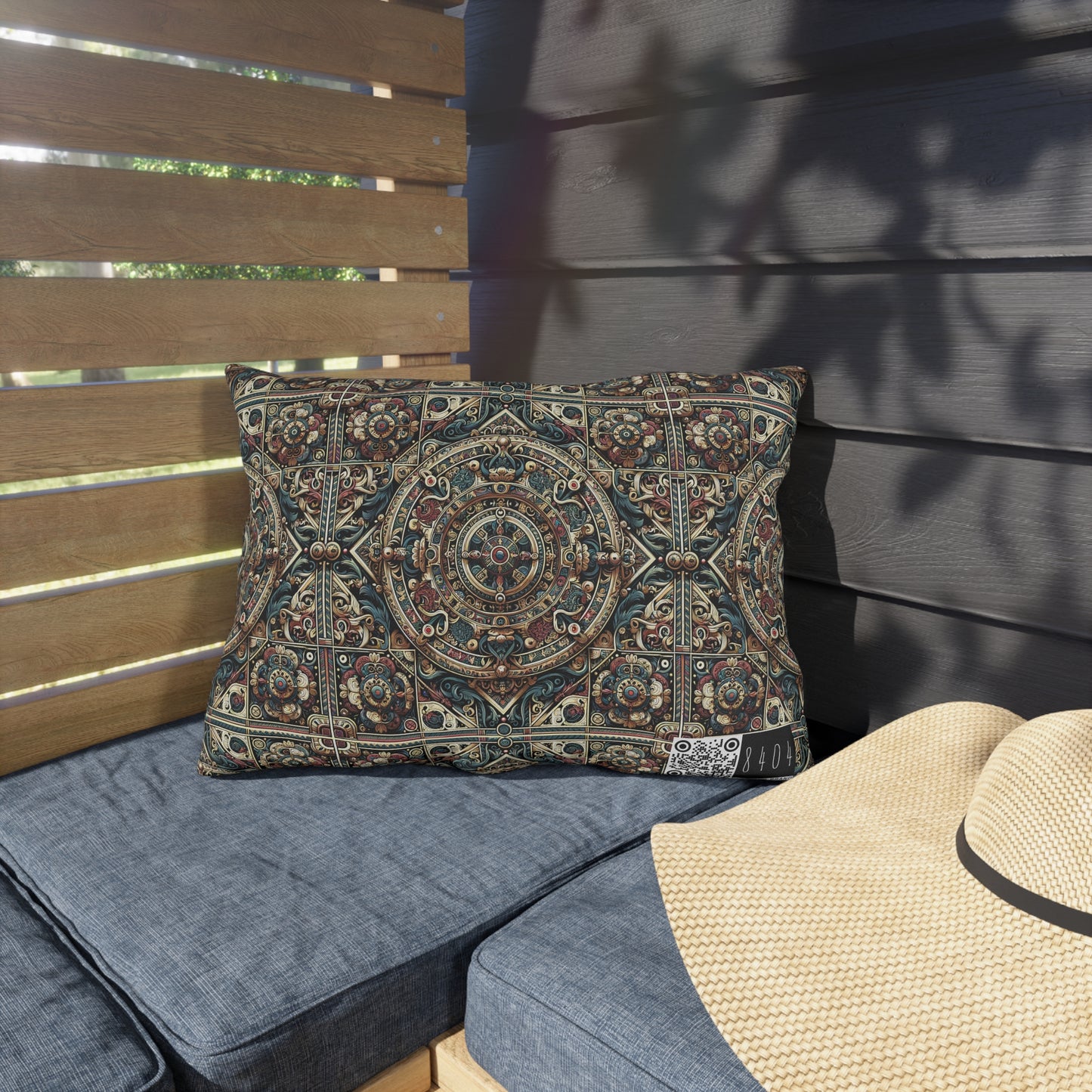 Urban Renaissance Historical Fusion With Street Edge Outdoor Pillow - 8404 Design-57