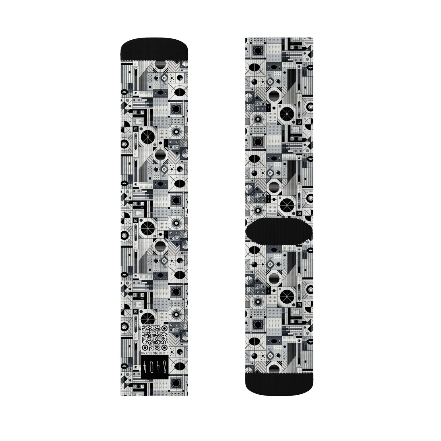 Digital Minimalism Minimalist Tech Sublimation Socks - 8404 Design-65