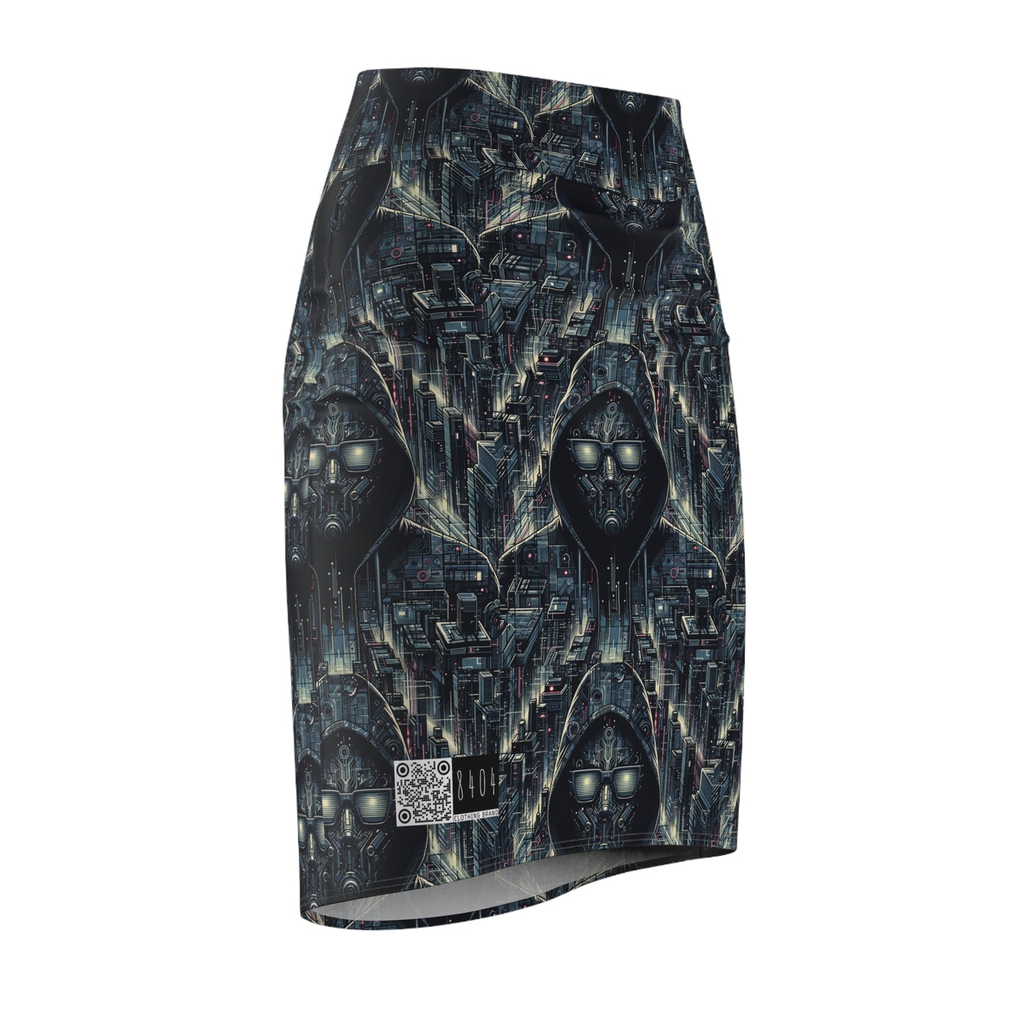 Tech Noir Aesthetics Sleek Tech Streetwear Women's Pencil Skirt - 8404 Design-56