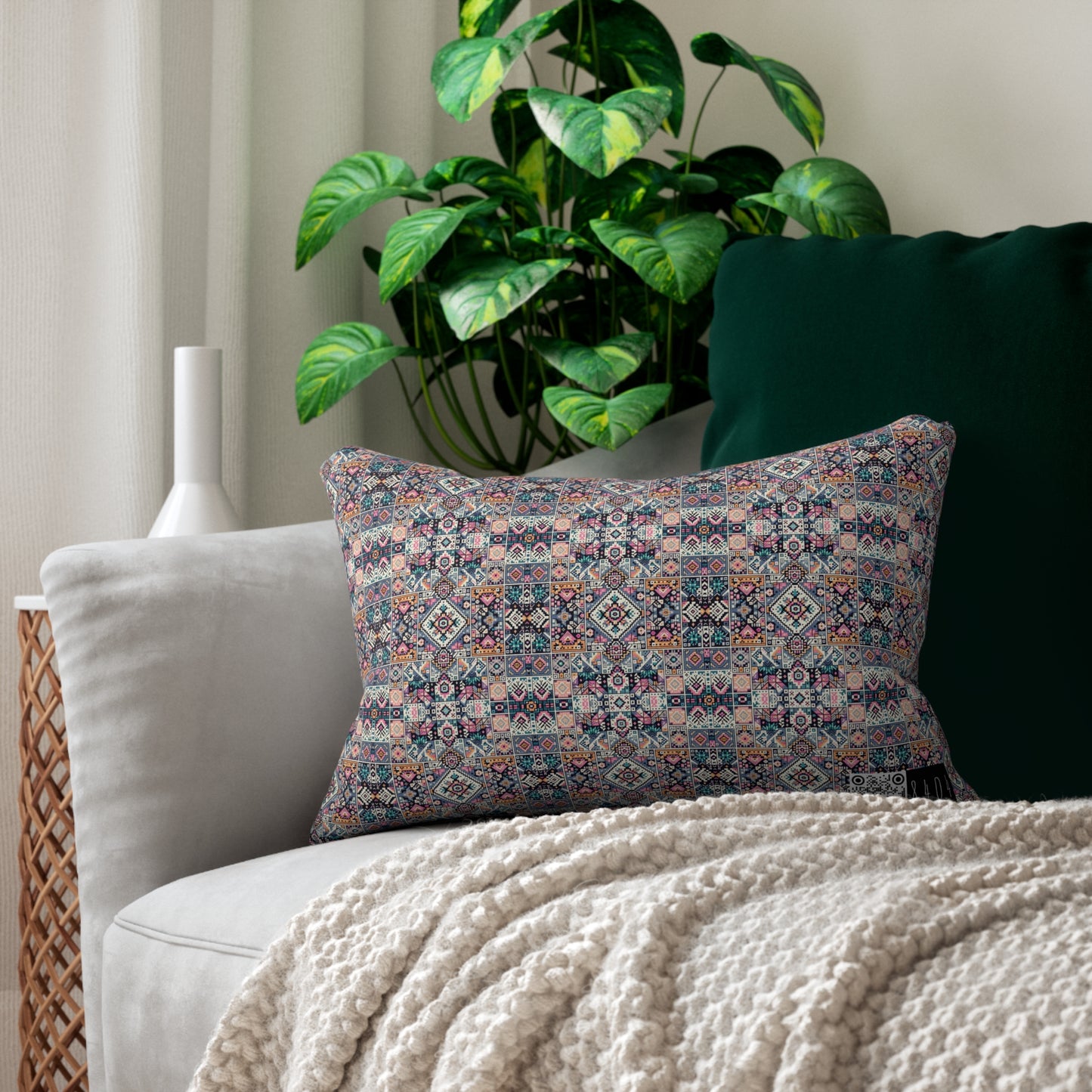 Spun Polyester Lumbar Pillow - 8404 Design-01 S