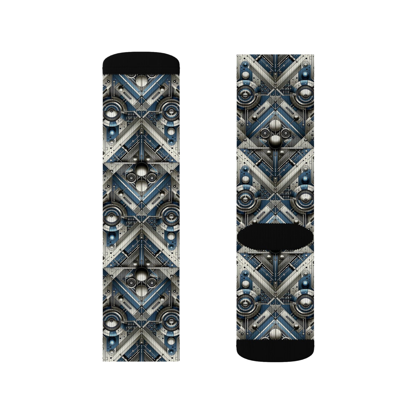 Tech Utility Fusion Tech-Forward Utility With a Futuristic Edge Sublimation Socks - 8404 Design-63
