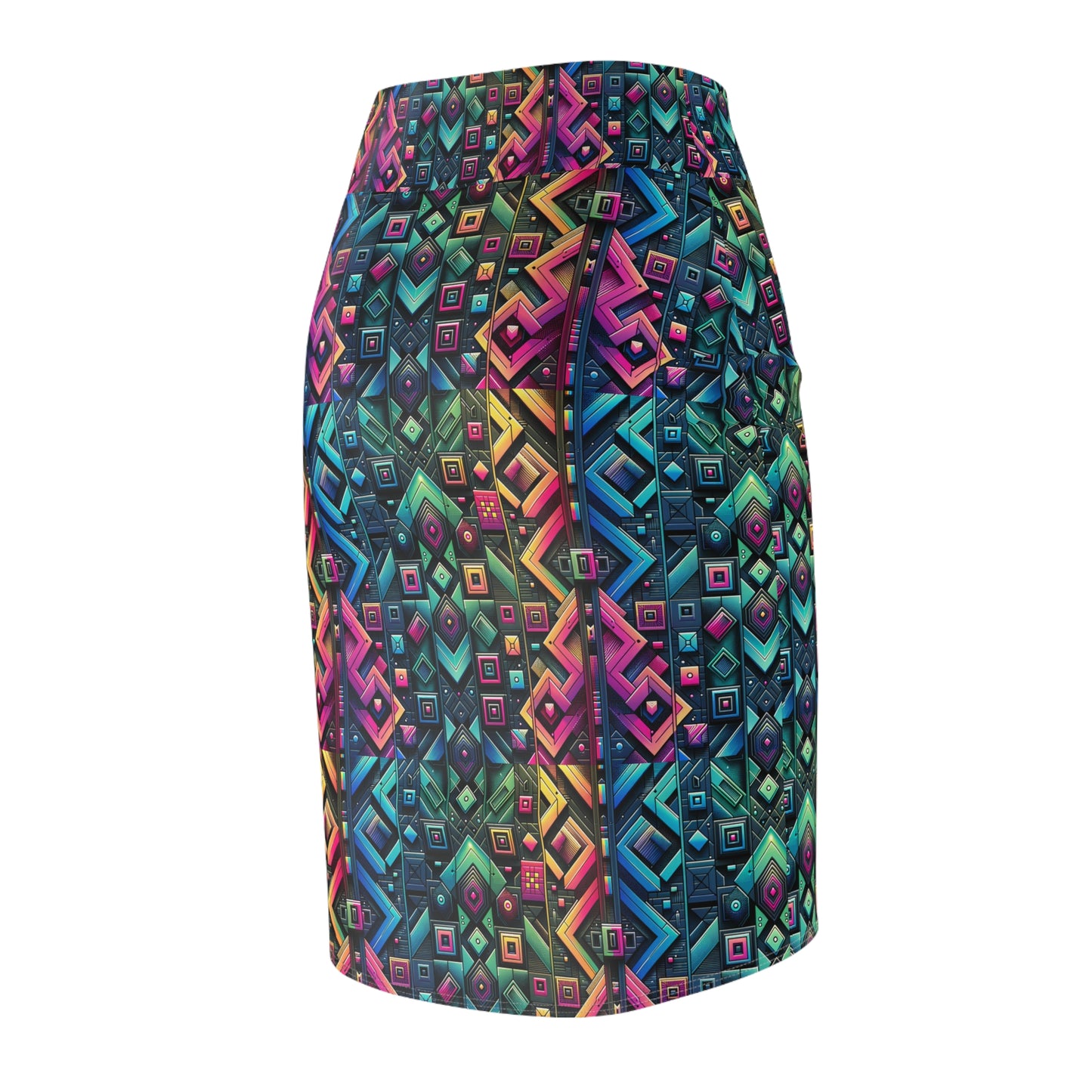 Tech-Inspired Graphics Cyberpunk Cool Women's Pencil Skirt - 8404 Design-58