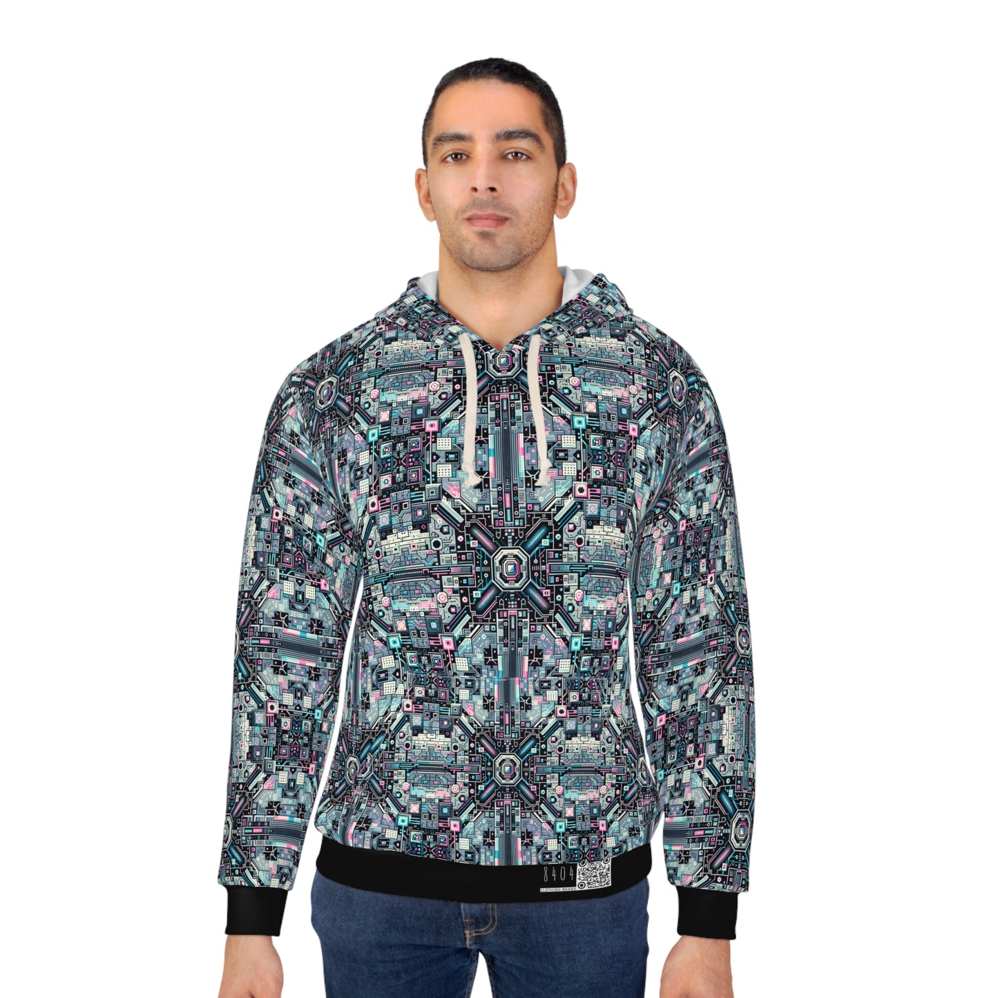 Digital Renaissance Tech-Forward Maximalism Pullover Hoodie - 8404 Design-44