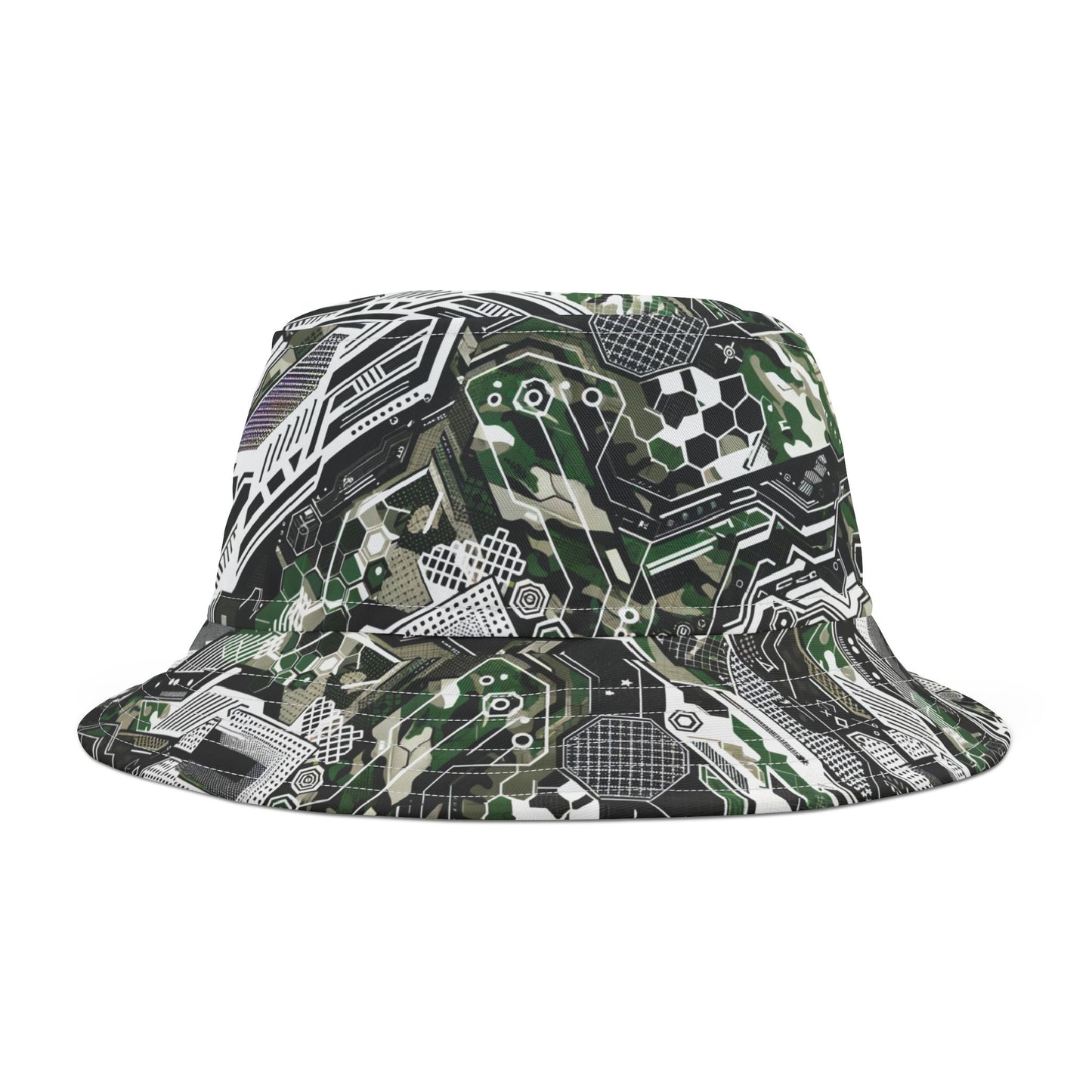 Tech Camo Fusion Tech-Forward Streetwear With a Futuristic Edge Bucket Hat - 8404 Design-46