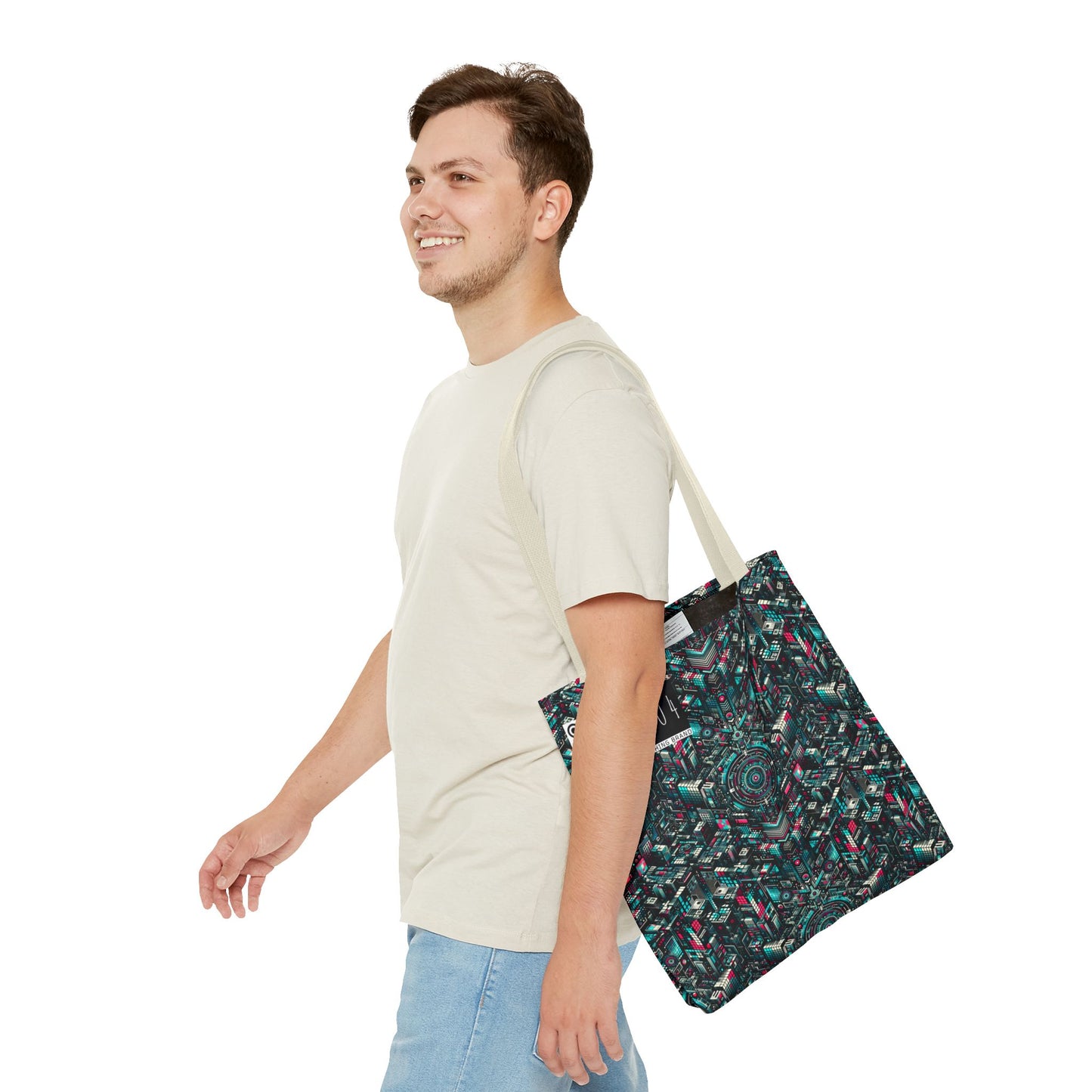 Digital Rebellion Tech-Inspired Streetwear Tote Bag - 8404 Design-54